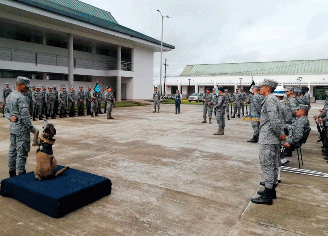 homenaje para la canino militar Naomi Yoshitora de la Fuerza Aérea Colombiana