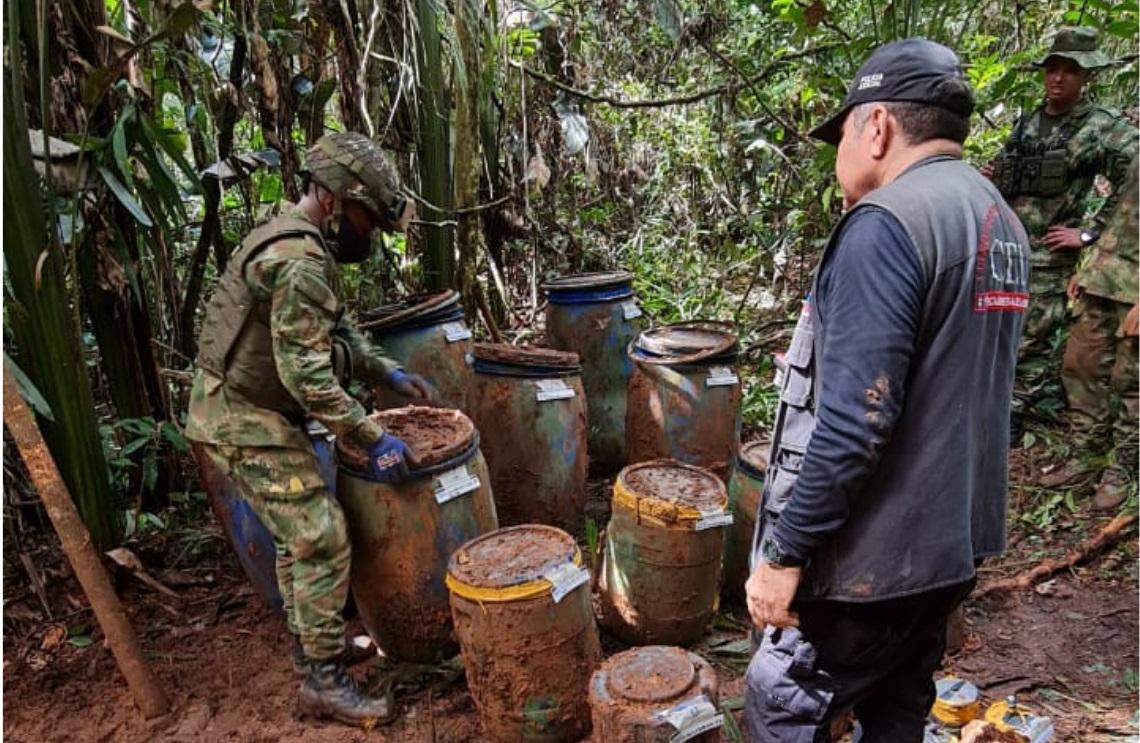 En el sur del departamento del Meta Fuerzas Militares hallan tonelada y media de material explosivo