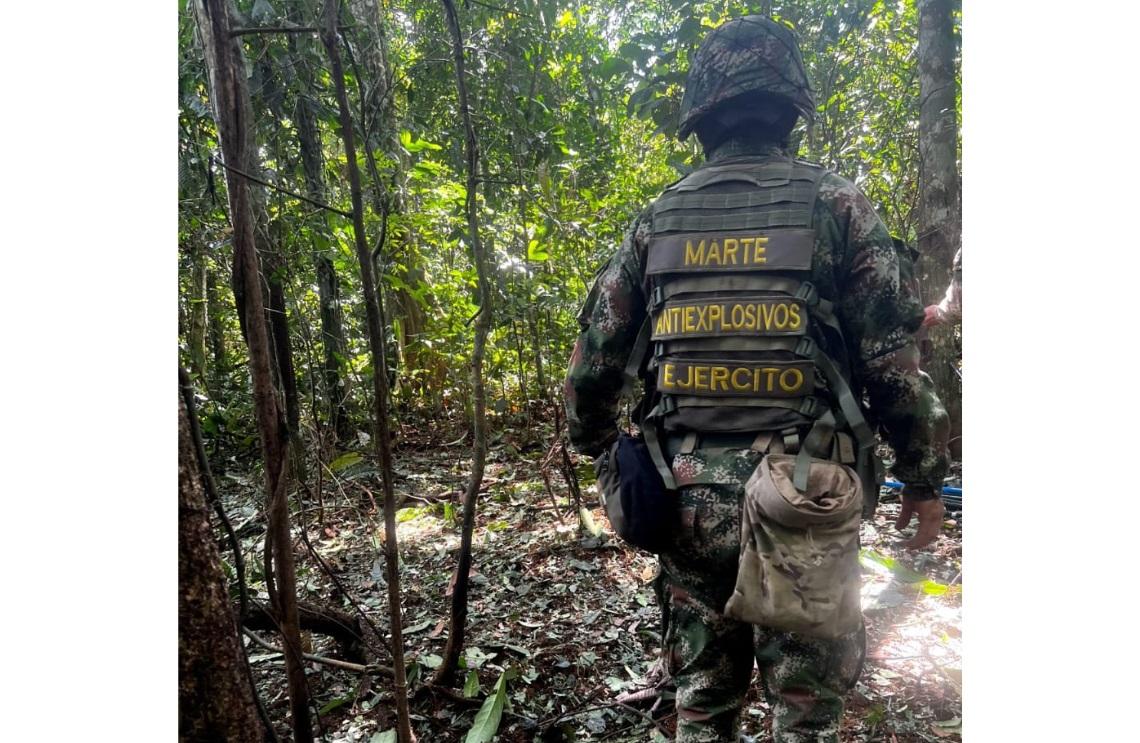 Fuerza de Tarea Conjunta Omega destruyó área minada en zona rural de Calamar, Guaviare