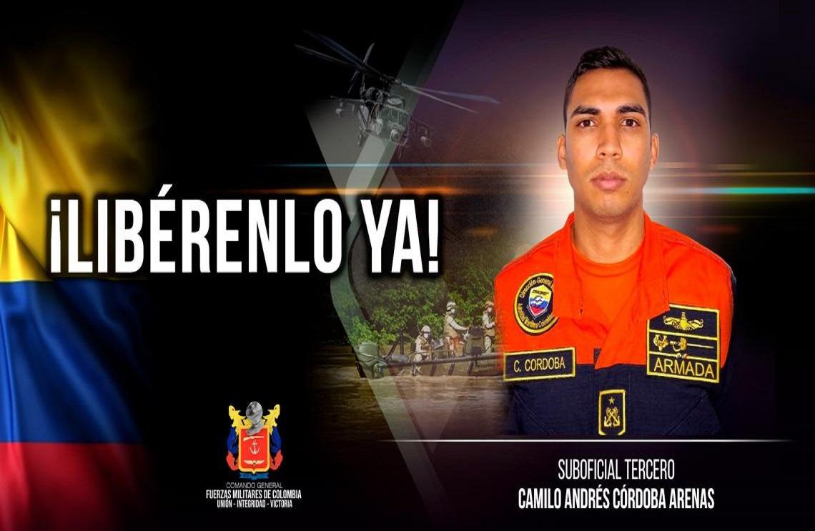 suboficial tercero posiblemente secuestrado Camilo Andrés Córdoba Arenas