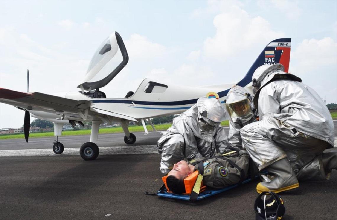 Con simulacro de accidente aéreo se fortalecen capacidades en la Base Aérea 'Marco Fidel Suárez'