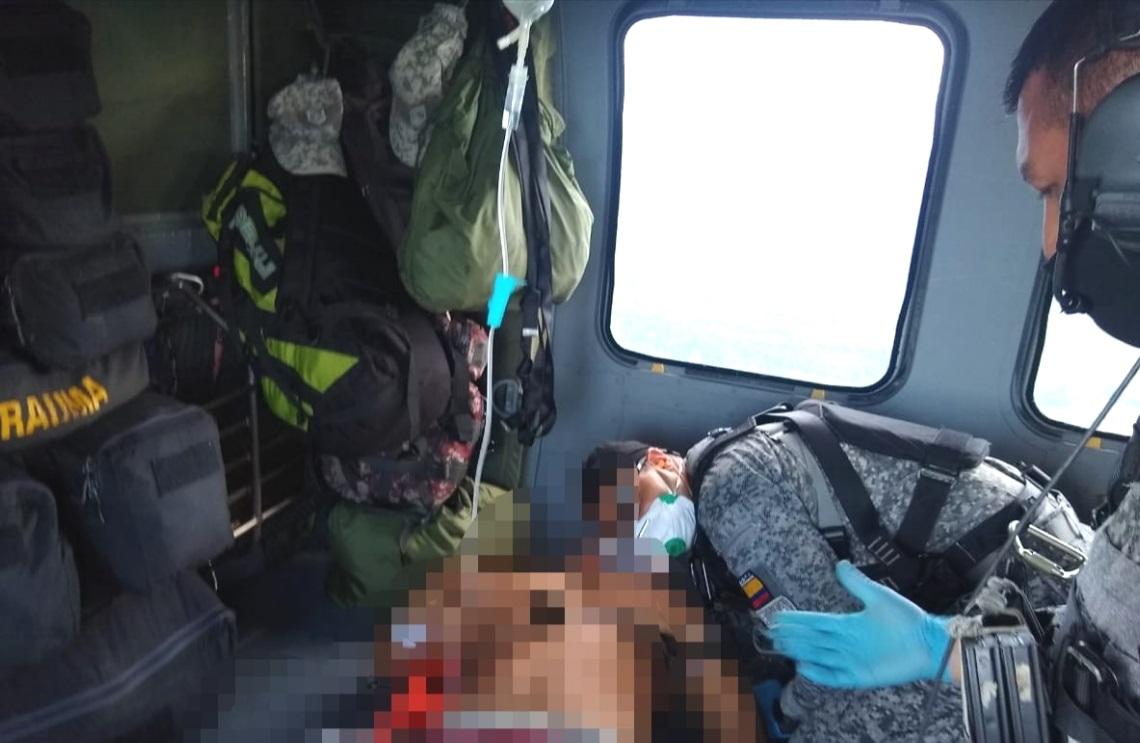 Un integrante del GAO Clan del Golfo fue evacuado por la Fuerza Aérea Colombiana