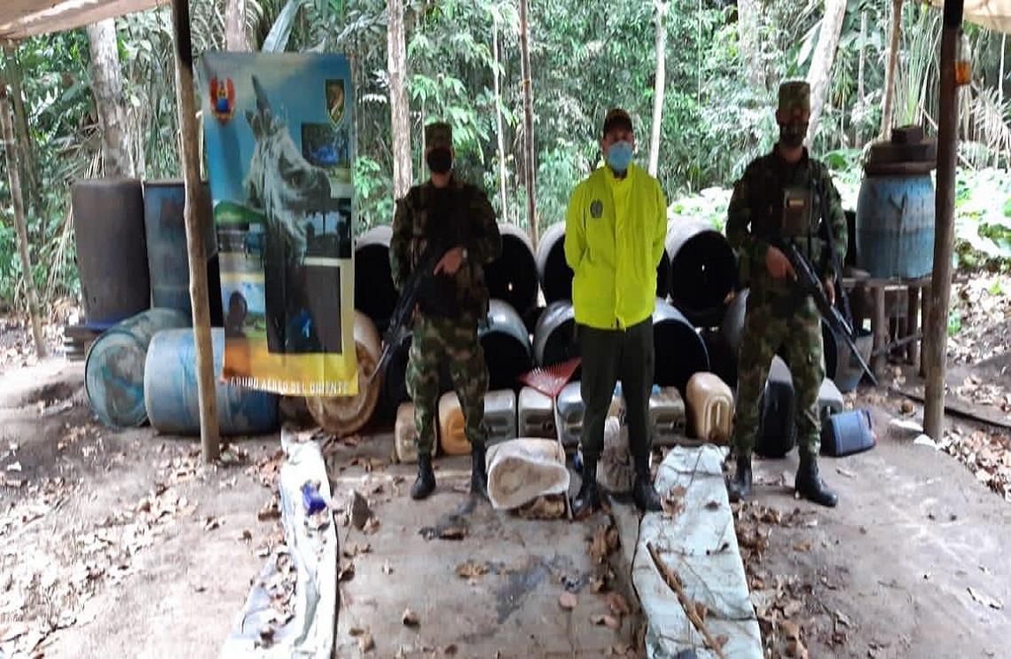 En el Vichada, Fuerzas Militares neutralizan dos laboratorios del GAO ELN, para el procesamiento de cocaína 