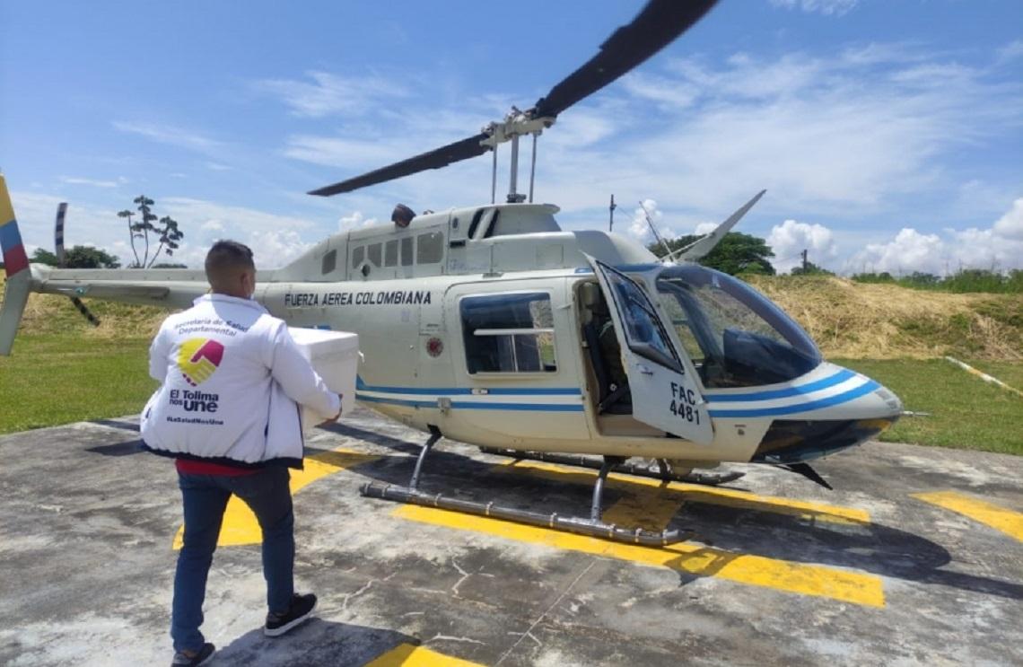 Fuerza Aérea ha transportado más de 58.500 vacunas contra el COVID-19 a municipios apartados del Tolima