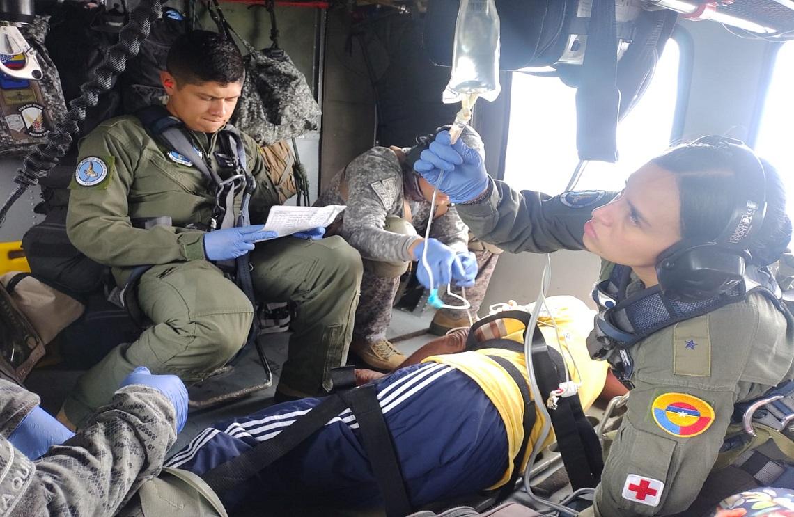 Desde Urraó, adulto mayor herido con arma blanca fue trasladado en helicóptero hacia Medellín