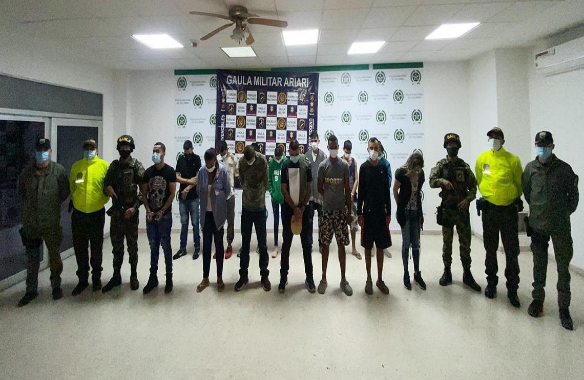 Gaula Militares captura a 15 integrantes del grupo delincuencial Puntilleros en el Meta