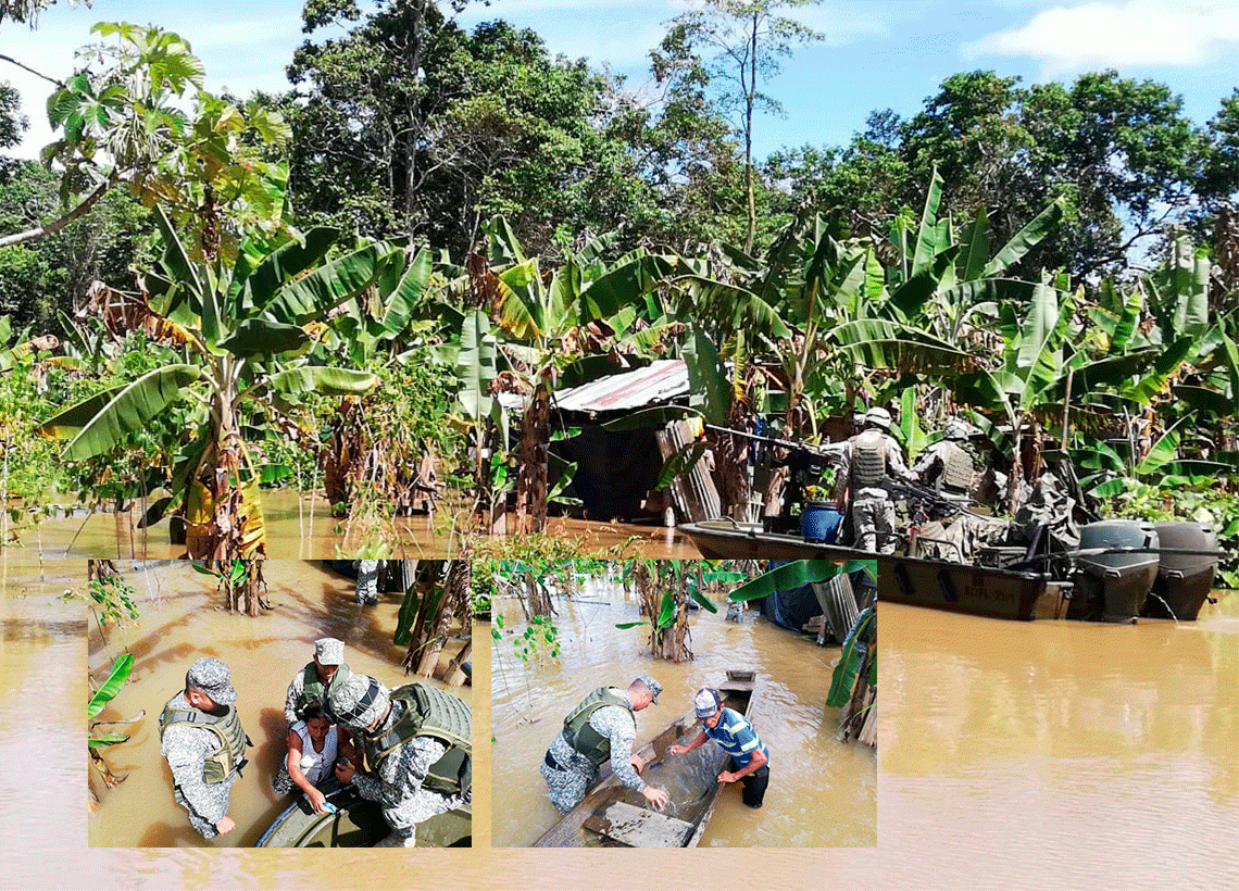 Fuerza de Tarea Omega a través de la Armada Nacional rescatan a dos adultos mayores por causa de creciente del río Caguán