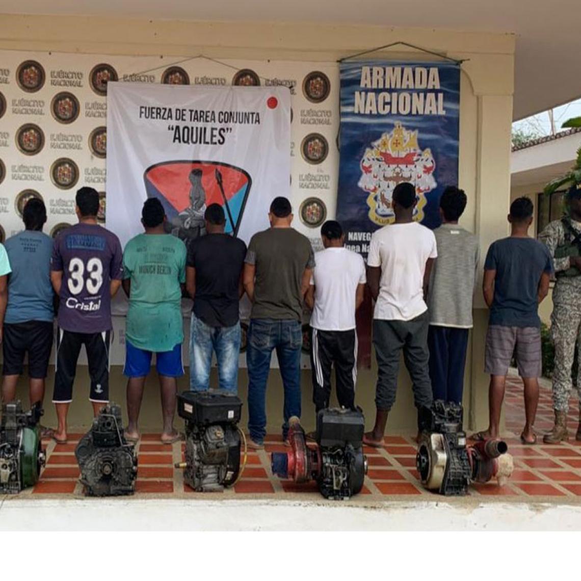 Armada Nacional captura a 11 personas por el delito de explotación ilícita de yacimientos mineros