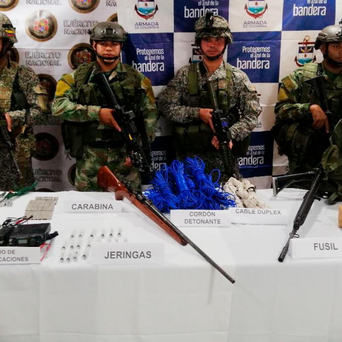 Armada de Colombia incauta material de guerra e intendencia en Puerto Leguizamo, Putumayo