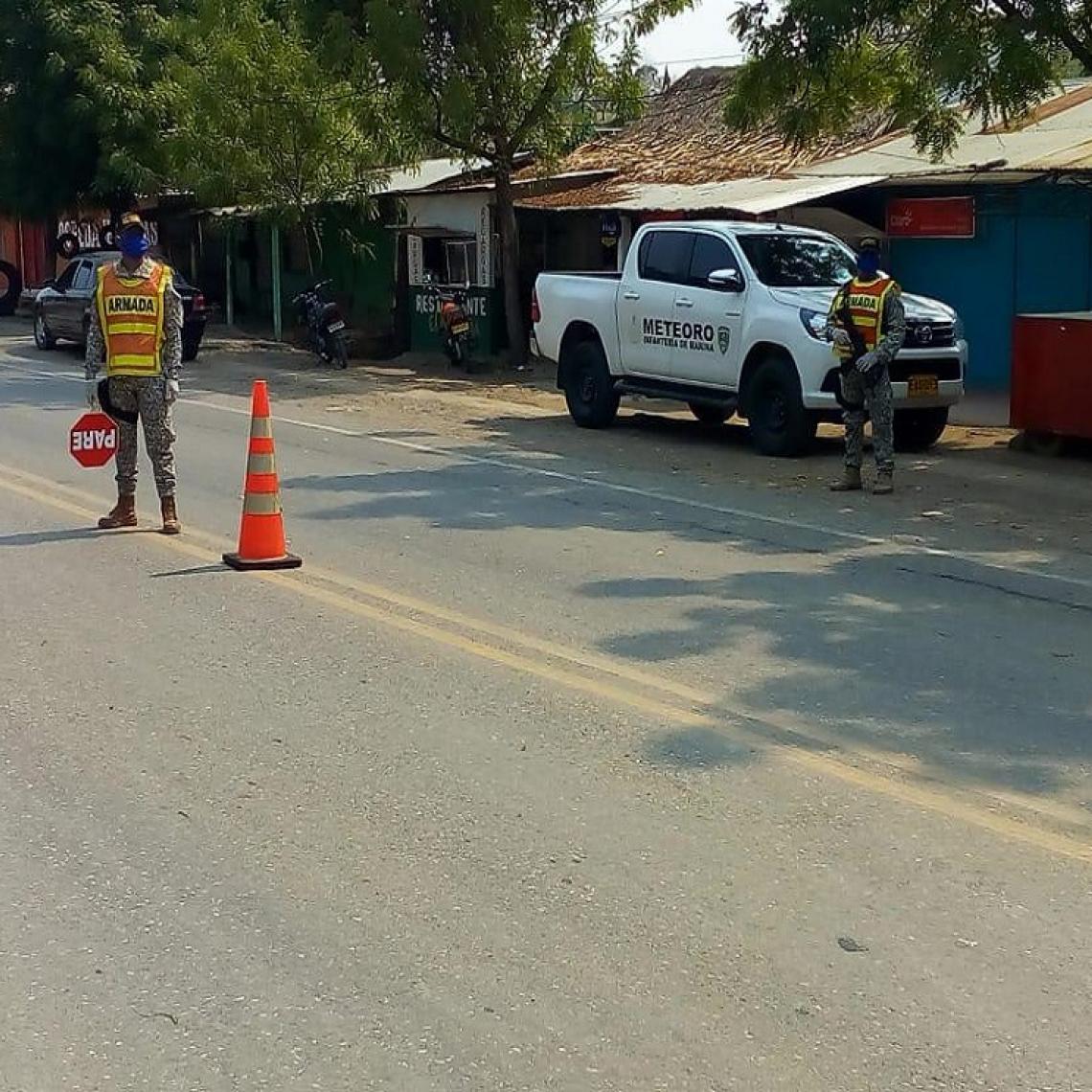 Armada Nacional y Policía realizan controles para hacer cumplir cuarentena en los Montes de María