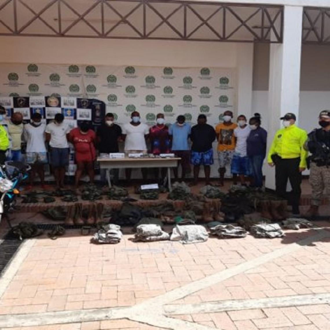 Fuerza pública captura 13 personas al servicio del GAO Clan del Golfo, en Bolívar