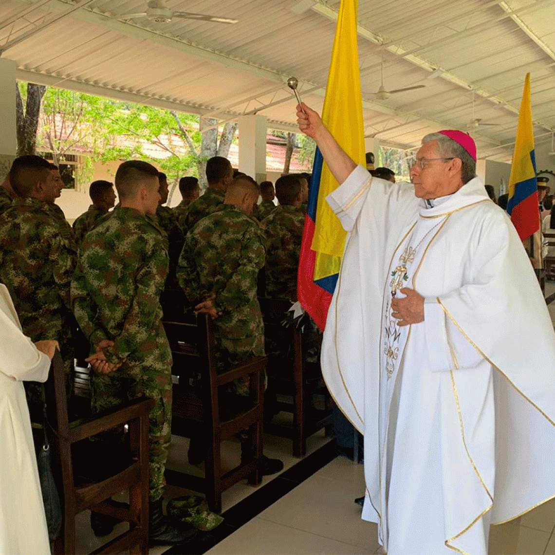Obispo Castrense consagró nueva Capilla del Batallón Galán en el Socorro