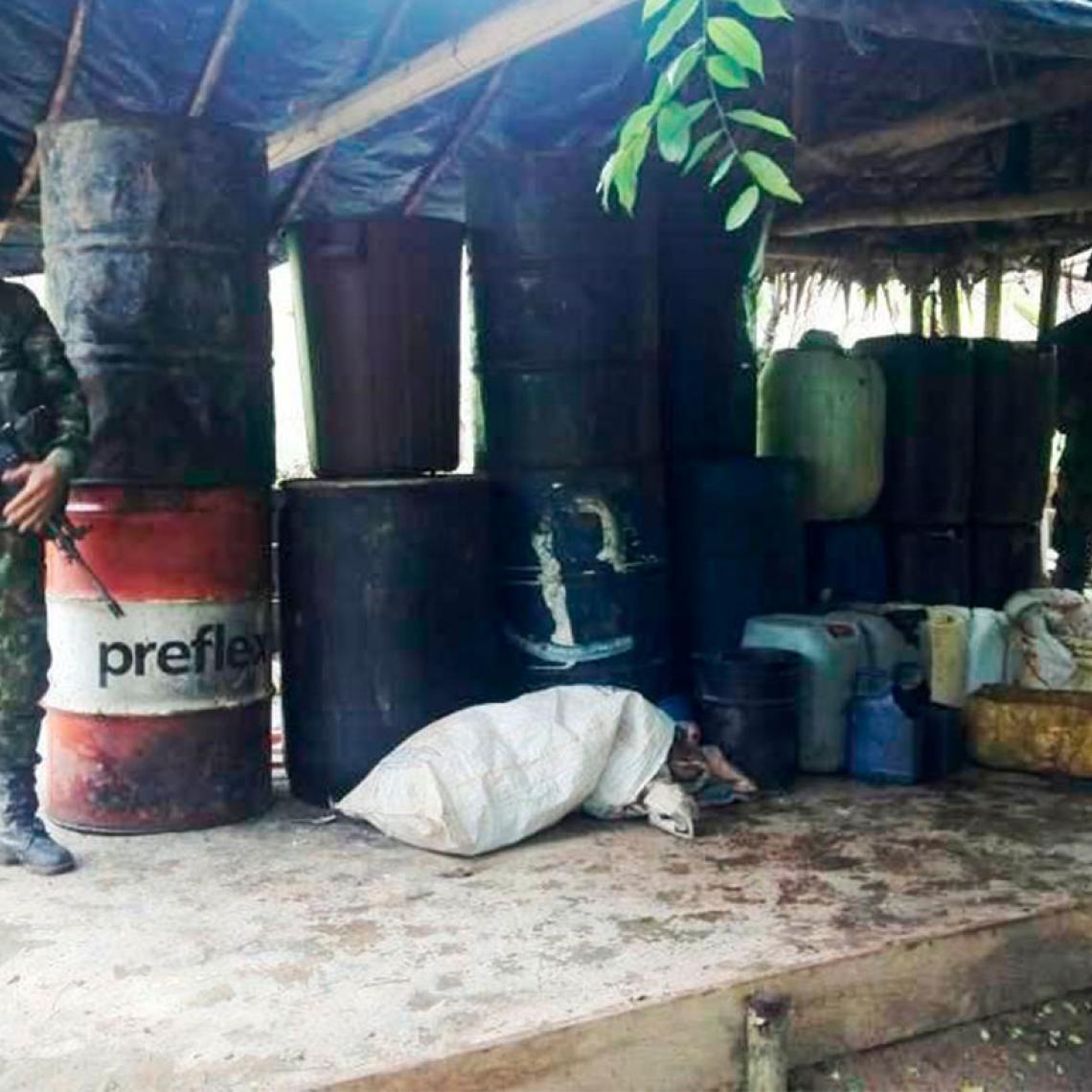 Ejército desmantela dos infraestructuras para el procesamiento de coca en Norte de Santander