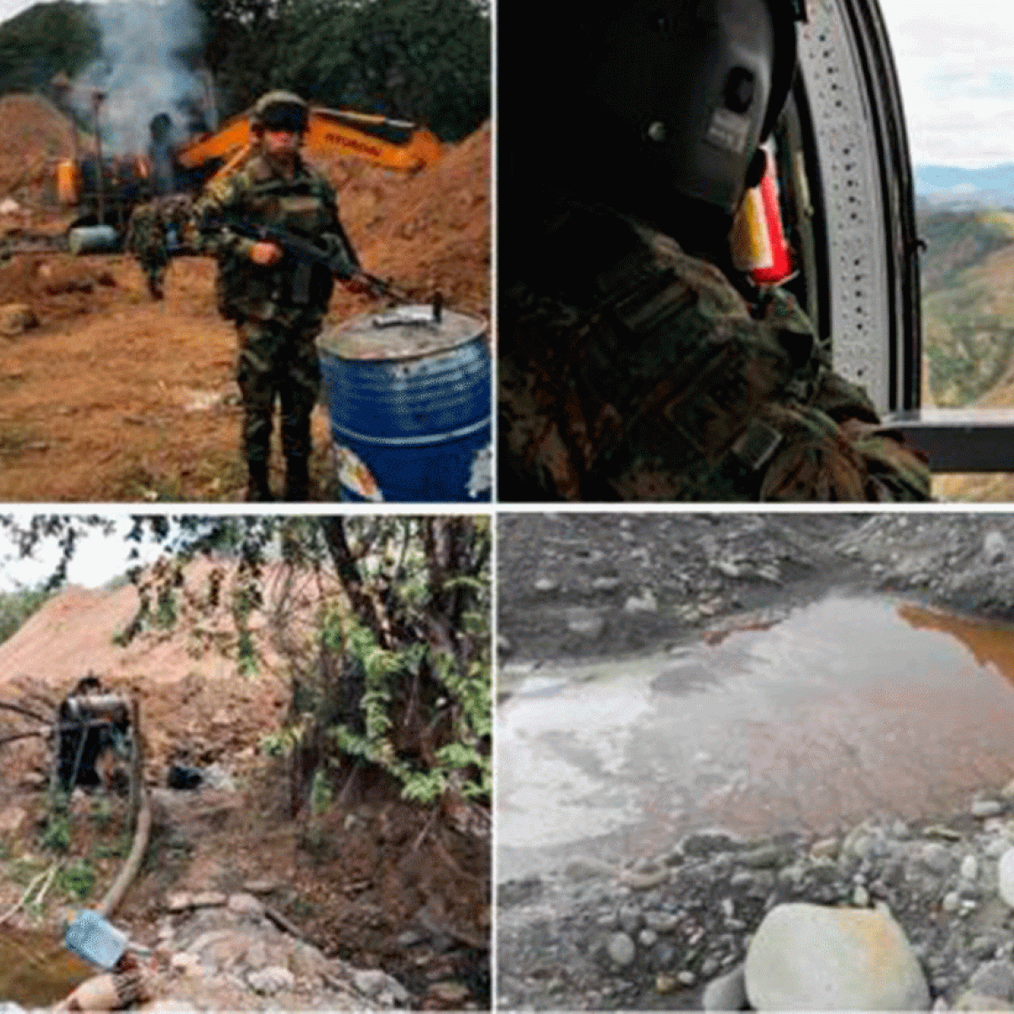 Contundente golpe de las Fuerzas Militares contra la minería ilegal en Cauca
