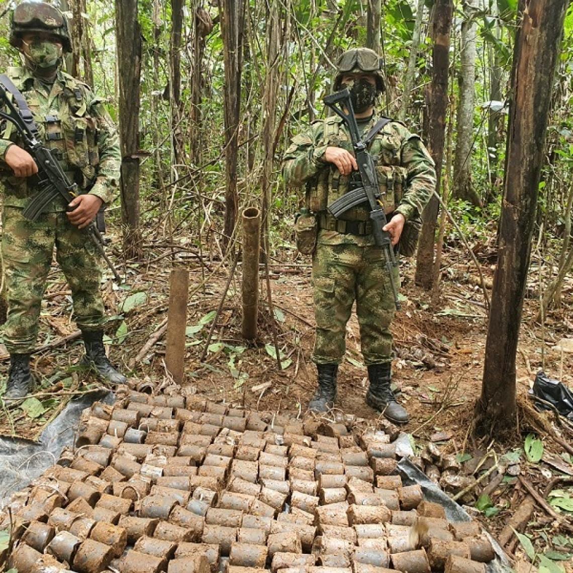 Ejército Nacional halla depósito ilegal con 1.245 artefactos explosivos en el Meta