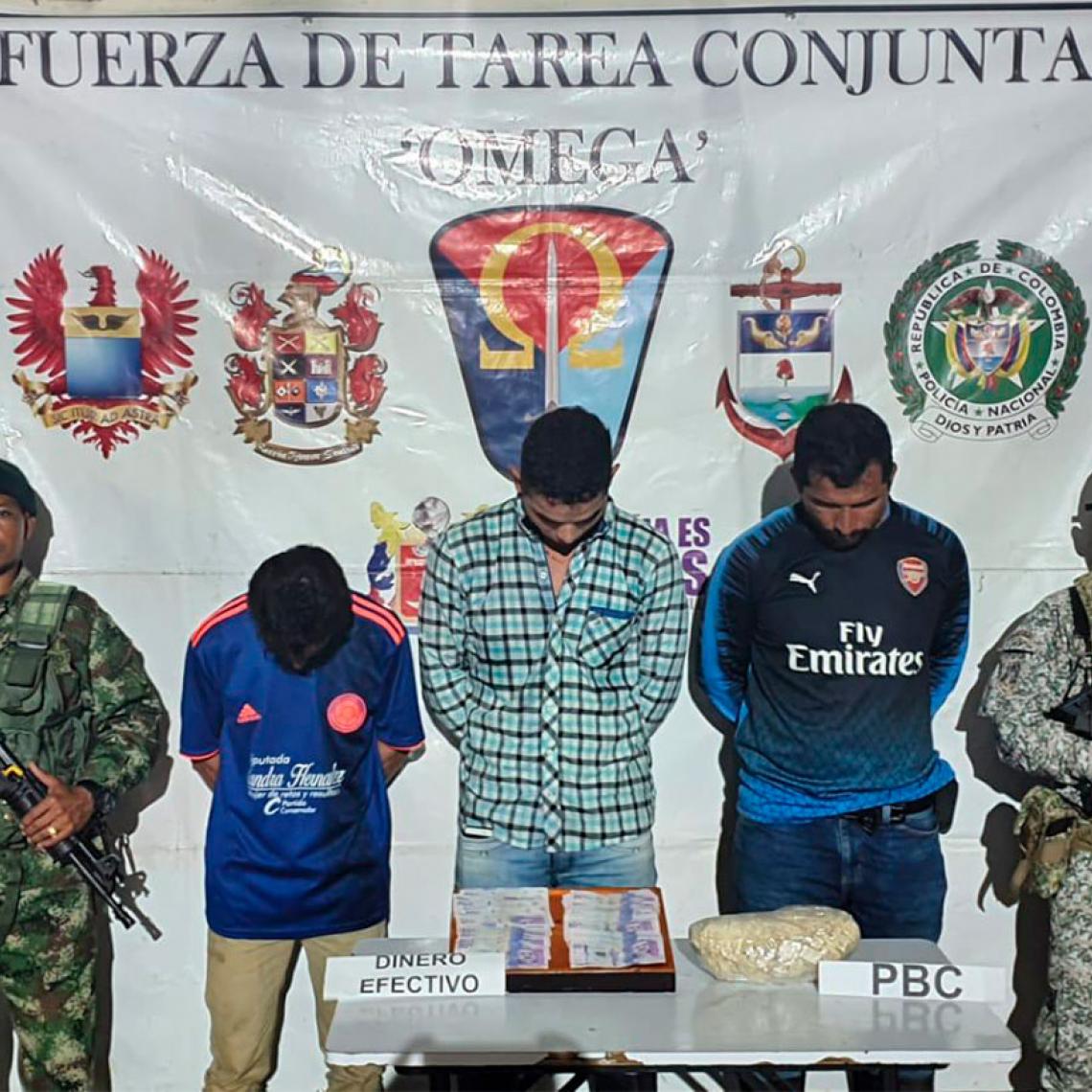 Capturados tres sujetos por tráfico, fabricación o porte de estupefacientes en Caquetá