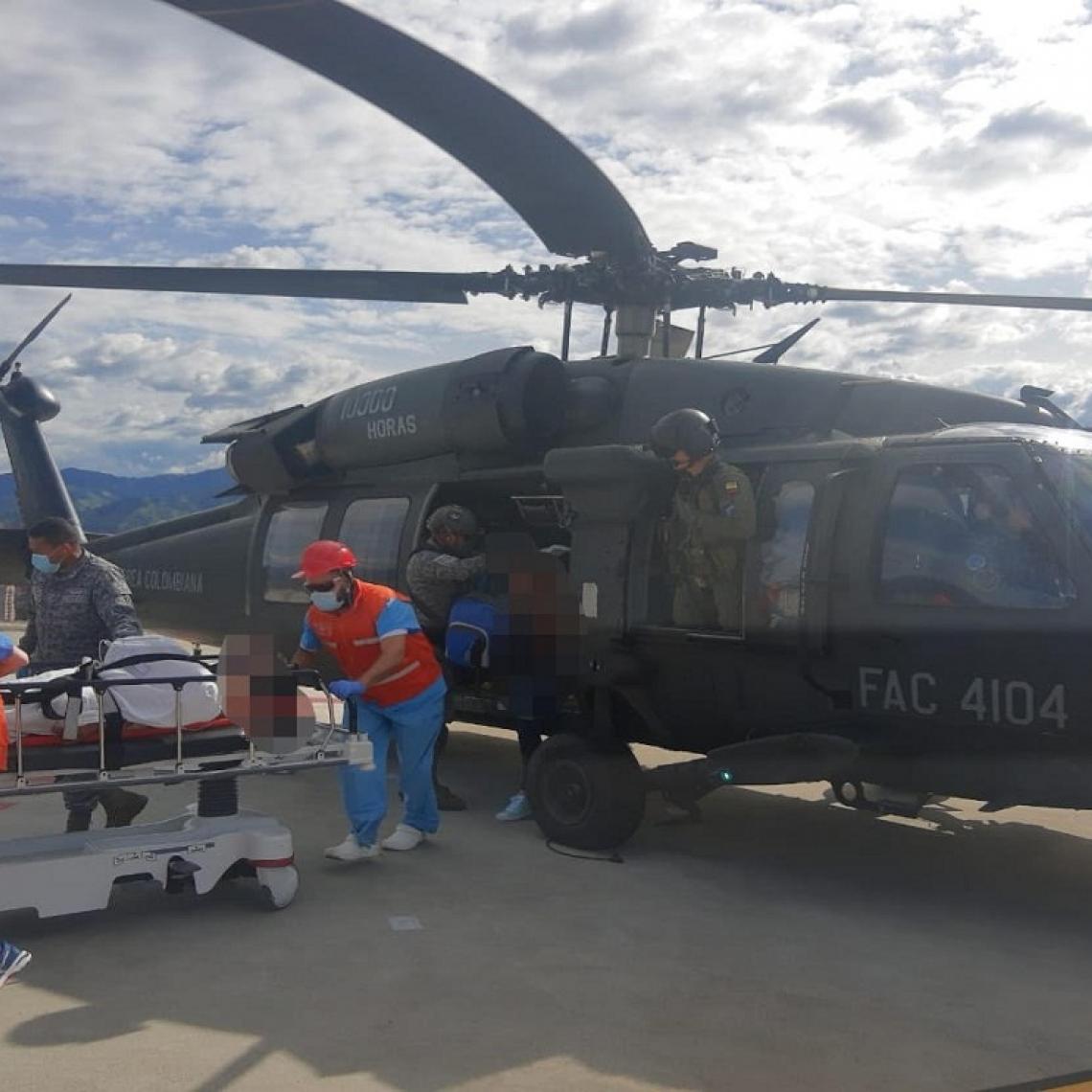 Líder comunal fue transportado por la Fuerza Aérea Colombiana desde Frontino, Antioquia