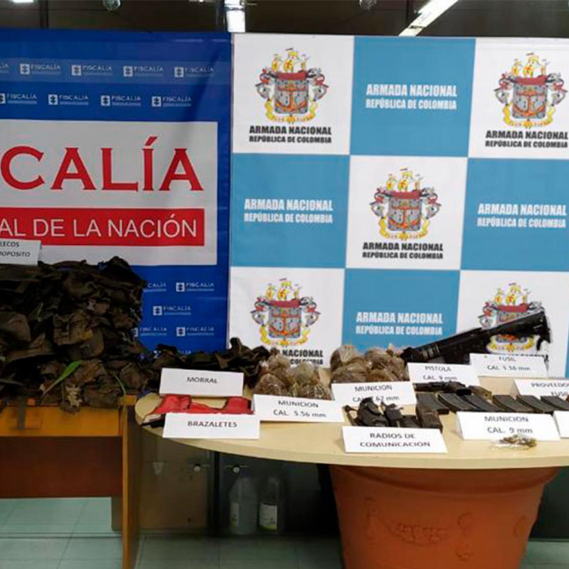 Material de guerra incautado eln