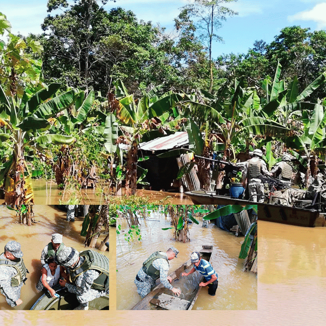 Fuerza de Tarea Omega a través de la Armada Nacional rescatan a dos adultos mayores por causa de creciente del río Caguán