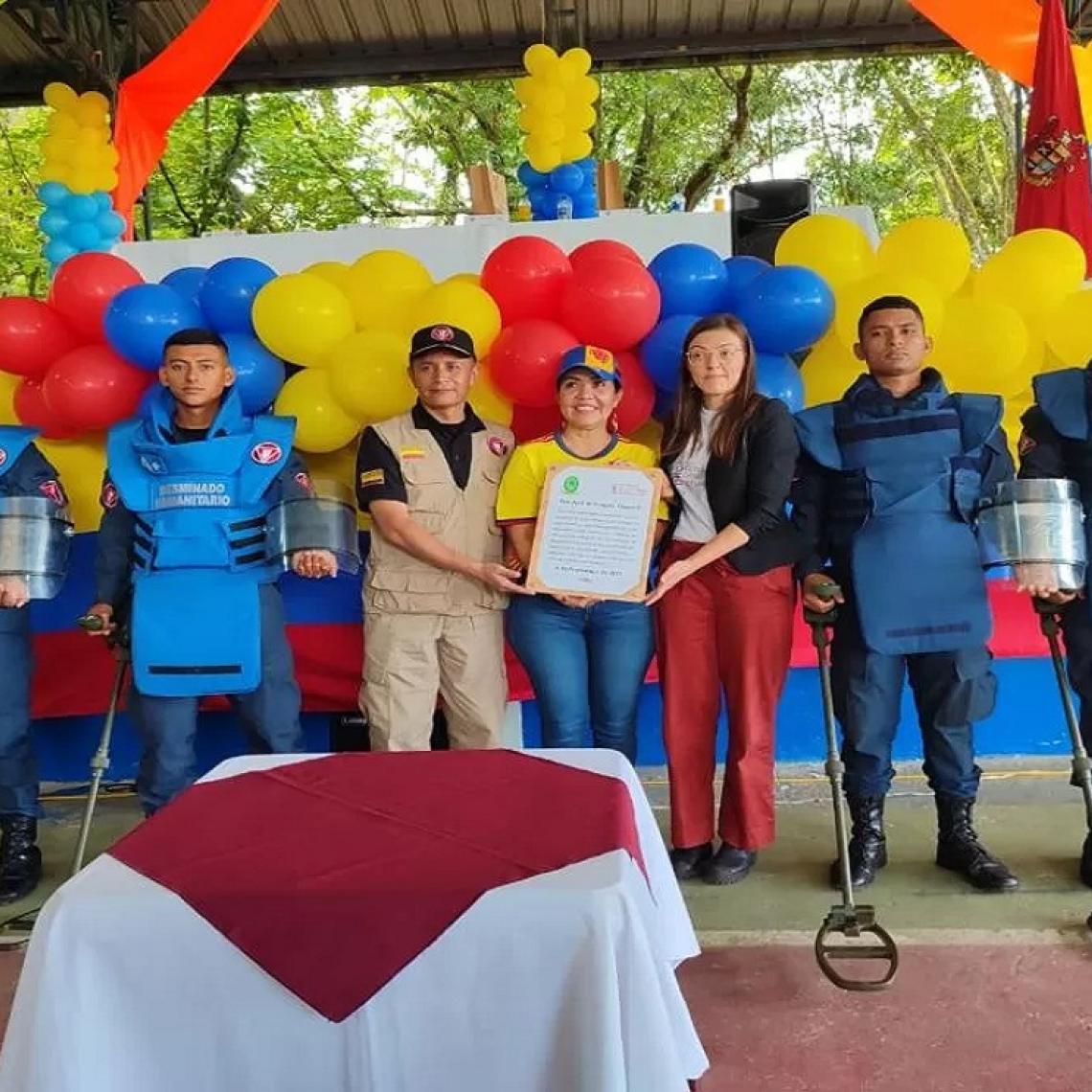 San José de Fragua se constituye en el quinto municipio entregado como municipio libre de sospecha de minas antipersonal y municiones sin explosionar en Caquetá