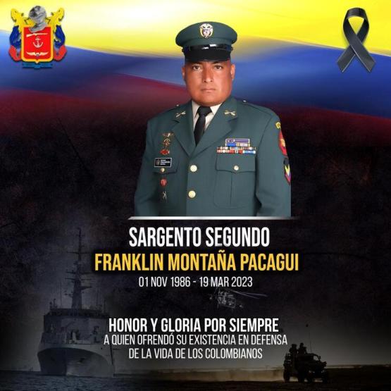 Sargento Segundo Franklin Montaña Pacagui asesinado por GAO ELN