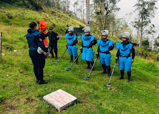 Cinco mujeres entre los 500 hombres del Batallón de Ingenieros de Desminado Humanitario 