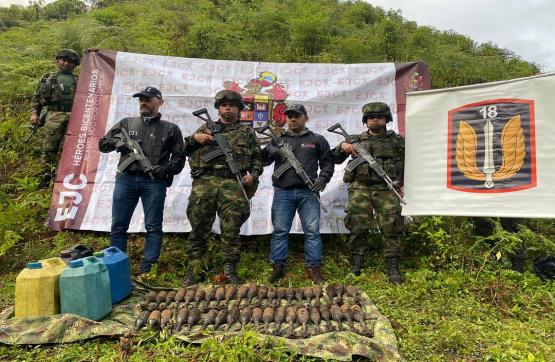 Ejército Nacional halla en el sur del Tolima depósito ilegal con material explosivo