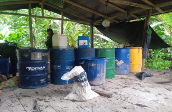 Destruido laboratorio para el procesamiento de alcaloide del Clan del Golfo en Chocó