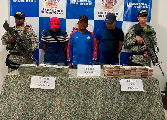 Armada de Colombia incauta más de 946 mil dólares en Inírida