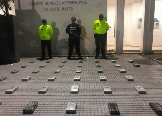 Armada de Colombia logra la incautación de clorhidrato de cocaína en Santa Marta