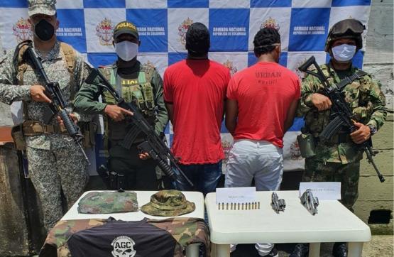 Fuerza Pública captura a dos integrantes  del Clan del Golfo en Antioquia