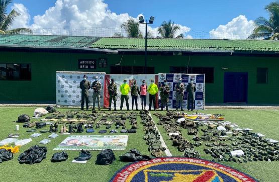 Fuerzas Militares y Fiscalía neutralizan campamento de entrenamiento de las disidencias de las Farc, en Timbiquí, Cauca