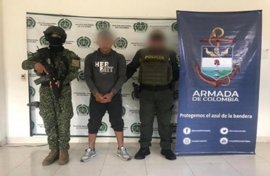 Armada de Colombia y Policía captura a alias ‘Brayan’, uno de los más buscados en Sucre
