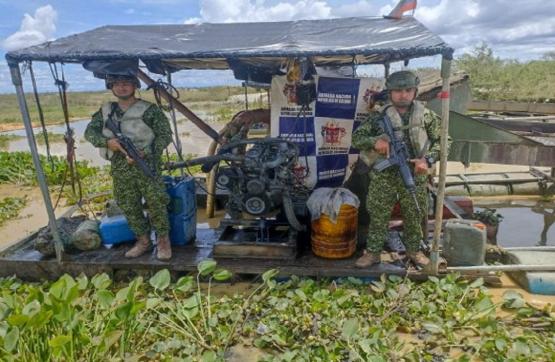  Incautadas 148 máquinas utilizadas para minería ilegal en los ríos Cauca, Magdalena y Nechí