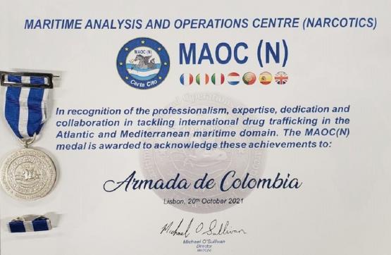  Armada de Colombia recibe reconocimiento internacional por lucha contra el narcotráfico