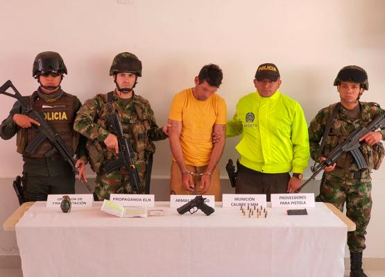 Capturado alias Arbey o Yoyo, jefe político del frente José David Suárez y cabecilla de la comisión Víctor Manuel Díaz del ELN
