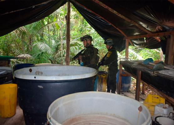 Ejército desmantela dos infraestructuras para el procesamiento de coca en Norte de Santander