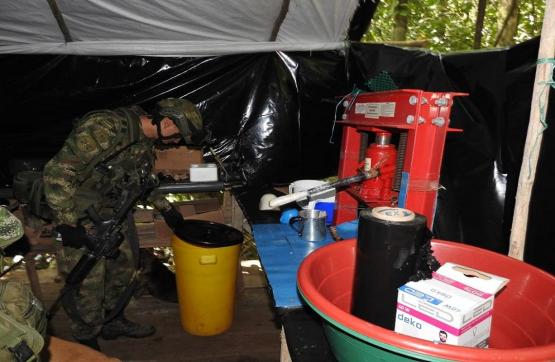  Ejército Nacional neutraliza complejo para el procesamiento de clorhidrato de cocaína, en Norte de Santander