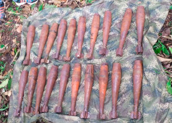 Ejército Nacional halló depósito ilegal con 840 granadas hechizas en Piamonte, Cauca 
