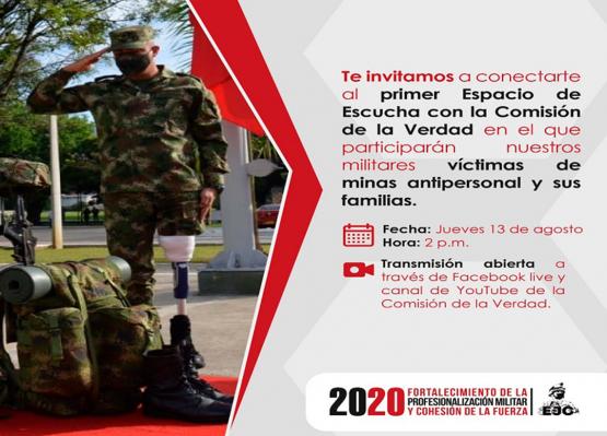 Por primera vez militares víctimas participan en Espacios de escucha de la Comisión de la Verdad