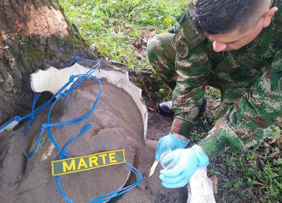 Ejército Nacional neutralizó artefacto explosivo de gran poder en la vía Tame-Fortul, en Arauca