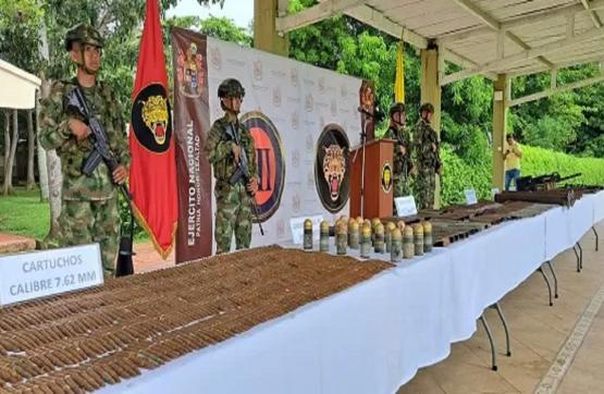 Ejército Nacional halló depósito ilegal con abundante material de guerra en Tierralta, Córdoba