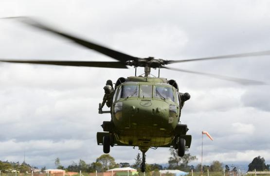 La División de Aviación Asalto Aéreo desde el aire presente en el Plan Democracia 2023