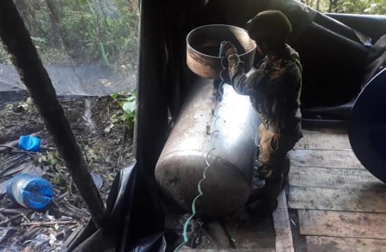 Destruido laboratorio para el procesamiento de clorhidrato de cocaína en Samaniego, Nariño