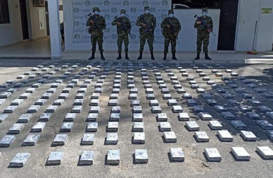 251 kilogramos de clorhidrato de cocaína fueron incautados por el Ejército Nacional en el Cesar