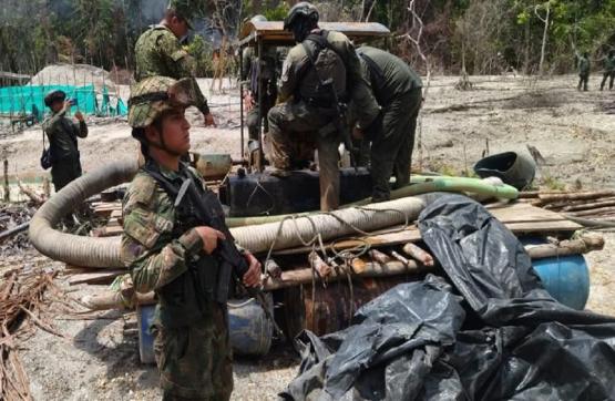 Ejército neutralizó equipos para la explotación minera ilegal pertenecientes al GAO ‘Jaime Martínez’