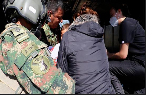 Helicóptero del Ejército Nacional evacuó a menor de edad con diagnóstico crítico