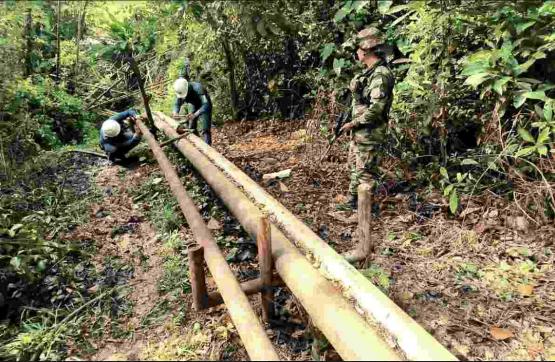  Ejército Nacional, ubica válvula ilícita instalada por el GAO-ELN en Tibú, Norte de Santander 
