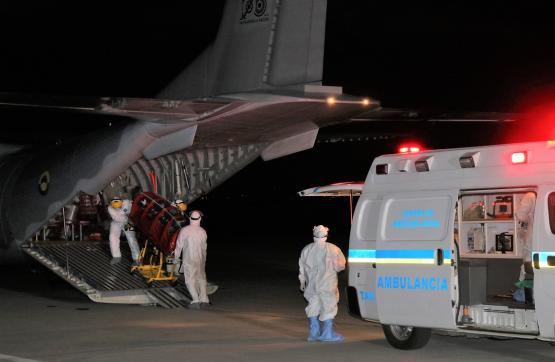 aeronaves de la Fuerza Aérea adecuadas para trasladar pacientes con Covid-19, desde regiones apartadas de Colombia
