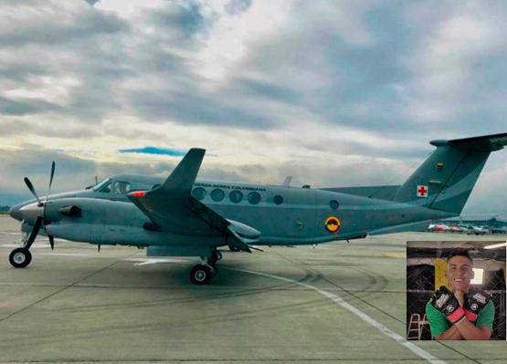 Deportista nariñense lesionado en Ecuador regresa a Colombia en vuelo humanitario de la Fuerza Aérea